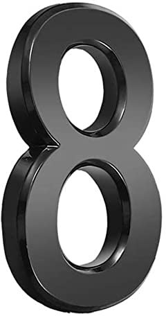 3D Modern House Number,Suithink 6cm Black Self Adhesive Door Home Address Numbers,House Sign Door Plate DIY Address Numbers for Cafe Wall Courtyard Decor Creative Address Door Numbers (8)