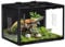 PawHut Terrarium für Landschildkröten, Chamäleon, Leguan, Gecko und Reptilien mit Thermometer 18-34℃, 60x40x40,5cm, Schwarz