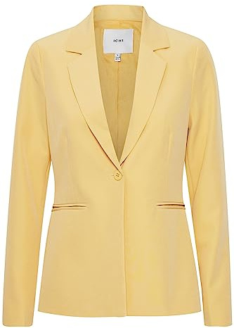 ICHI IHLEXI BL Damen Blazer Kurzblazer Jacke Ein-Knopf-Blazer mit Stretch und Reverskragen, Größe:38, Farbe:Jojoba (140935)