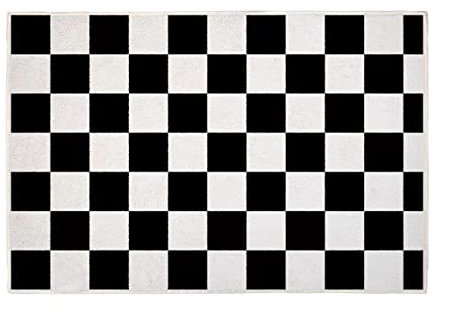 YOSOOLL Badezimmer Teppich rutschfeste Badematte Badvorleger rutschfest Waschbar Absorbierende Weiche Badematte Duschvorleger Karierter Badezimmerteppich 50 x 80(Schwarz Weiß)