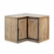 Loberon Eckschrank Oakland, Sägeraue Oberfläche, Raffinierte Winkeltür, Industrial Style, Küchenmöbel, Küchenschrank, Mangoholz, Eisen, braun/schwarz