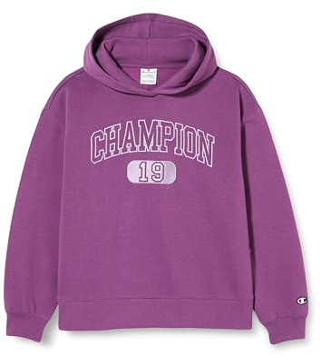 Champion Legacy American Classics G - Bookstore Logo Ultralight Powerblend Relaxed Fleece Felpa con Cappuccio, Viola Set, 7-8 Anni Bambina FW23