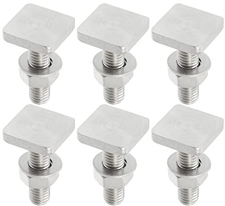 X AUTOHAUX Car Roof Rack T Shaped Slot Bolt M8 W/Nuts Washer (Pack of 6)