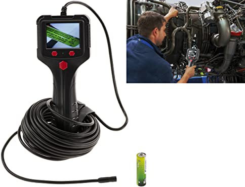 KALEA-INFORMATIQUE Inspektionskamera Typ Endoskop 8mm 1080p mit Beleuchtung. Wasserdicht, 10 m Kabel, Akku über USB-Anschluss aufladbar.