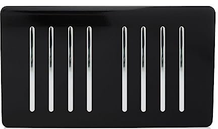 Trendi Switch 8 Gang Spare Faceplate for Modern Designer Light Switch in Piano Black