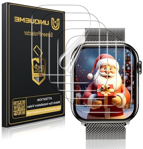 UniqueMe für Apple Watch 44 mm Series 6/5/4/SE Schutzfolie, 6 Stück Flexible TPU Folie, Maximale Abdeckung Selbstheilung Displayschutz Folie für iWatch 44 mm