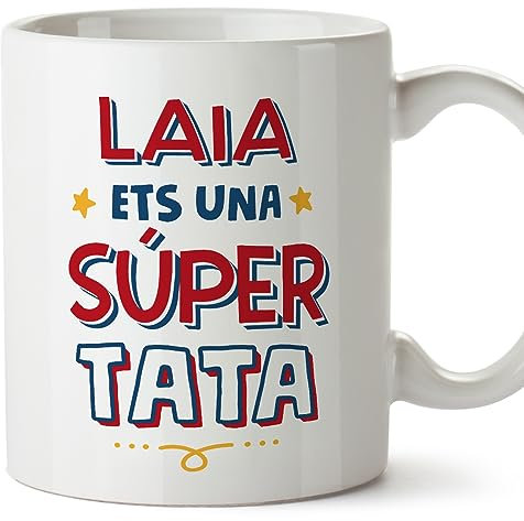 MUGFFINS Tazas Personalizadas para HERMANA - En Catalán - Ets Super - 11 oz / 330 ml - Regalo personalizable original y divertido