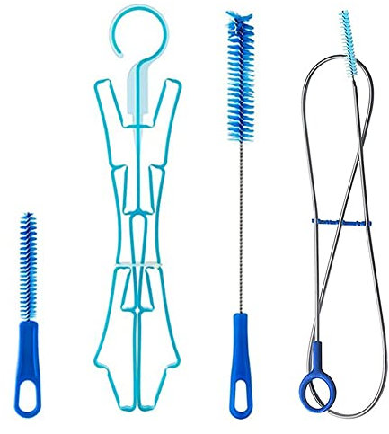 Pratvider Reinigungsset für Trinkrucksäcke | 4-in-1 Trinkblase Wasserreservoir - Reinigungsset mit Flexibler Langer Bürste für Schlauch, großer Bürste, zusammenklappbarem Blasenrahmen zum Trocknen