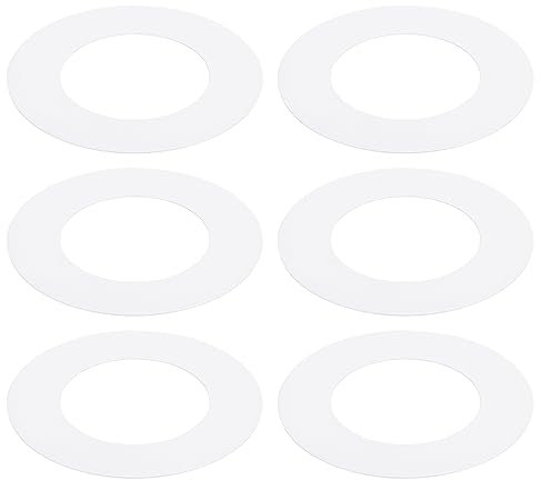 PATIKIL Goof Rings Inner Diameter 2.99, Outer Diameter 4.72, 6 Pcs Metal Goof Rings Cover Recessed Light Trim for Ceiling Wall Fixtures Can Lighting Down Light LED, Matte Finish White