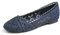 Feversole Round Toe Lace Ballet Crochet Flats Women's Comfy Breathable Shoes Navy Knit Crochet 6 UK