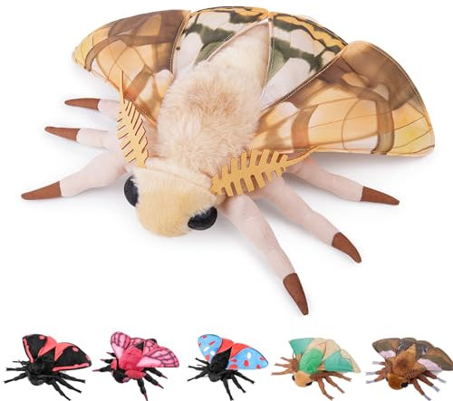 lilizzhoumax Simulation Tote Blattmotte Plüschtier 10,62 Zoll Weiches realistisches Tote Blattmotte Stofftier für Kinder Insektenliebhaber Jungen und Mädchen Geschenke Heimdekoration braun