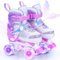 Rollschuhe Kinder Verstellbar Mädchen Rollerskates, 4 Größen verstellbar Mit Led Leuchtenden Rädern,Quad Roller Skates für Weihnachts und Geburtstags Geschenke (Quad Roller Skates, S)