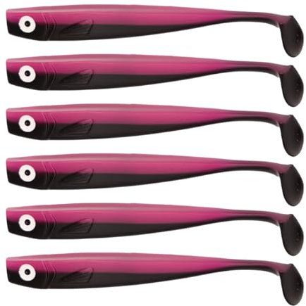 Zanderbait 12cm Black Pinki, Angelköder, Kunstköder, Zanderbait, Zanderköder, Softbait, Gummifisch, Gummiköder, Lieferumfang 6 Stück.