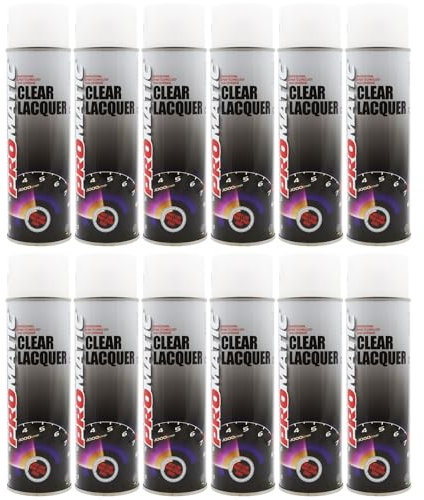 PROTOUCH 12x Promatic Clear Lacquer Spray, High Gloss Finish, 500ml, Fast Drying, Weatherproof, UV/Scratch/Impact Resistant