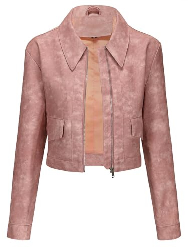 WOXIHUAN Giacca Corta Donna Ecopelle Giacca in Pelle Donna Nera Trapuntata Giubbino Biker Giubbotto Moto Vera Pelle Giacca Donna Chiodo Pelle Donna Marrone Giubbino Pelle Donna