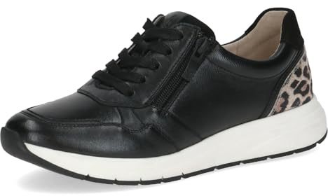Caprice Damen Sneaker flach aus Leder mit Reißverschluss