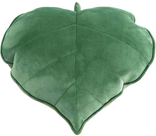 Überwurfkissen, 3D-Blätter, niedliches Kissen, dekorativ, weich, Plüsch, Rückenlehnenkissen für Couch, Sofa, Wohnzimmer, Heimdekoration (Grün)