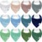 Ghguole 12 Stück Lätzchen Baby Dreieckstuch Baby,Musselin Halstuch für Junge und Mädchen,HalstücherBaby Bio-Baumwoll,Sabberlätzchen Super Saugfähige,Verstellb