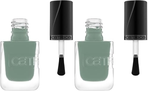 Catrice GEL AFFAIR Nail Lacquer, Nagellack, Nr. 035, Grün, langanhaltend, Einfach zu entfernen, glänzend, vegan, ohne Mikroplastikpartikel, ohne Konservierungsstoffe, ohne Parfüm, 2er Pack (10.5ml)