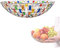 Hand Painted Colorful Candy Dish Woven Glass Crystal Salad & Fruit Bowl Home Decoration for Serving Snacks and Candies (1 PCS)
