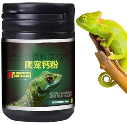 Poudre De Calcium Pour Reptiles - Complément De Lézards - Poudre De Calcium Pour Reptiles Avec Vitamine D3 Et Cuillère Pour Dragon Barbu, Salamandre Et Amphibiens