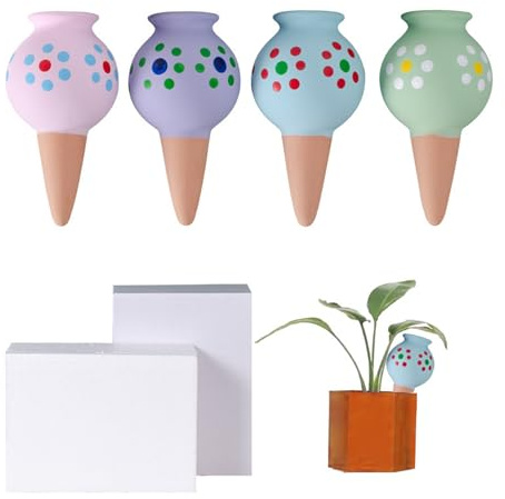 LHLXZQ 4PCS Cône D'arrosage en Argile, Piquets d'auto-arrosage Plantes | Arrosage Bouteille Automatique Systeme de l'eau Goutte À Goutte pour Plantes d'intérieur d'extérieur en Vacances