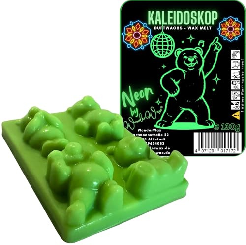 WonderWax Neon Duftriegel 6 x Duftwachs Bären Wachsmelt Duftwachs Raumduft für Duftlampen Soja Wachs Melts Duftmelt Aroma Wellnes Kerzen Wärmer Wax Tarts Kaleidoskop