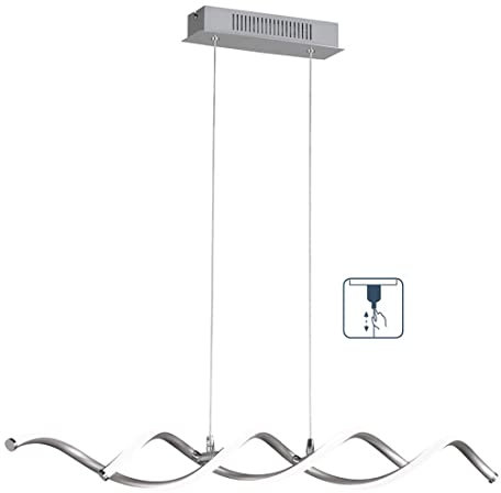 WOFI 7331.02.64.6000 A, Pendelleuchte, Aluminium, 21 watts, Integriert, Nickel matt, 88 x 8.5 x 150 cm