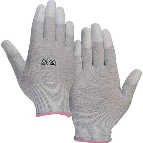 TRU Components EPAHA-RL-L ESD-Handschuh mit Beschichtung an den Fingerspitzen Kleider-Groeße: L Pol