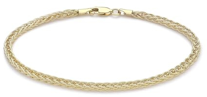 CARISSIMA Women's 9 ct Yellow Gold 3 mm Spiga Chain Bracelet of Length 19 cm/7.5 Inch