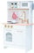 Teamson Kids Little Chef Boston Compact Farmhouse Interactive Wooden Play Kitchen with Sink, Oven, Microwave and Storage Space for Easy Clean Up, White with Gold Finishes