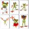 Merchandise for Fans Lustiger 3D Frosch - 6 rechteckige Kühlschrankmagnete 7X 4,5 cm - 05 für Memoboard Pinnwand Magnettafel Whiteboard