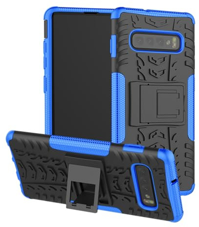 Oudoor Hülle Kompatibel mit Samsung Galaxy S10+ | Case Panzer Hülle Cover Schutzhülle Etui Bumper | Blau