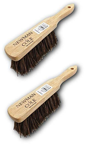 Newman and Cole Natural Wooden Hand Brushes - Choose from Hard Stiff Bristle Brush or Soft Brush with Natural or Synthetic Bristles (2 x Bassine Stiff Hand Brush)