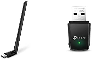 TP-Link Clé WiFi AC600 Mbps Archer T2U Plus, dongle WiFi, clé WiFi puissante, antenne à Gain élevé 5dBi, Garantie 3 Ans & Clé WiFi Puissante AC1300 Mbps, Adaptateur USB WiFi, dongle WiFi, USB 3.0