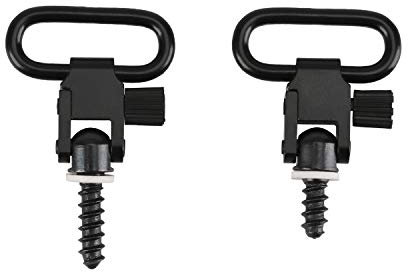 Tourbon 2,5 cm Schnellspanner-Gewehre, Gewehrschlinge, Wirbel und Holzschraubenbolzen (schwarz, 2 Stück)