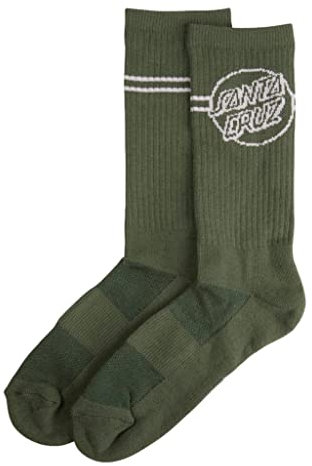 Santa Cruz Opus Crew-Socken mit Punkten, gestreift, Vintage Ivy, Vintage Efeu, Einheitsgröße
