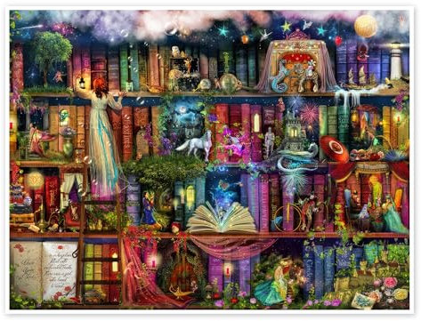 Das Bücherregal voller Märchen Poster von Aimee Stewart 80 x 60 cm Wandbilder Wanddeko