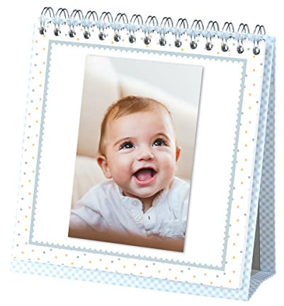 Rössler Papier 13291930900 - Foto-Tischaufsteller Baby Boy, mit Wire-O-Bindung, 12 Blatt, 190 x 190 mm, hellblau, 1 Stück