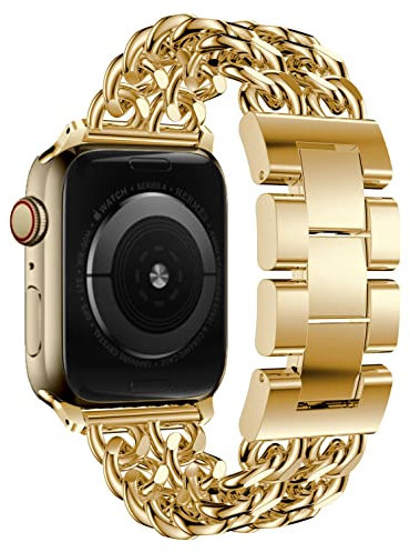 Fleshy Leaf Cinturino compatibile con Apple Watch Band iWatch Serie 7 6 5 4 3 2 1 SE Nike+ Cinturino sportivo, cinturino in acciaio inox di ricambio, 42/44/45MM