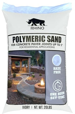 Rhino Power Bond Plus - Arena polimérica para adoquines y juntas de piedra de hasta un máximo de 2 pulgadas (20 libras, marfil)