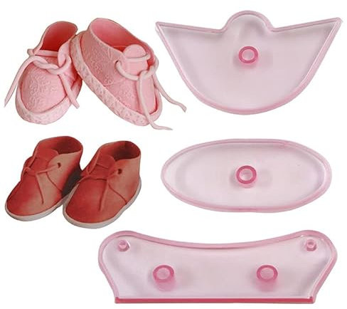 Guratapa Juego de 3 moldes de silicona para zapatos de bebé para fondant, dulces, chocolate, postres, cubitos de hielo, arcilla, galletas, yeso, resina, decoración de cupcakes, decoración de pasteles,