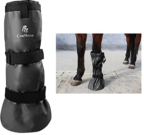 CareMaster Huf-Einweichstiefel für Pferde, Huf, umwickelt, Eva-Gepolsterte Soaker-Tasche, Pferde-Einweichstiefel, einfache Verwendung für Hufpflege, Soaker-Sack mit 2 elastischen Bändern, Schwarz