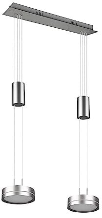 Trio Leuchten LED Pendelleuchte Franklin 326510207, Metall Nickel matt, inkl. 2x 9 Watt LED, Switch Dimmer