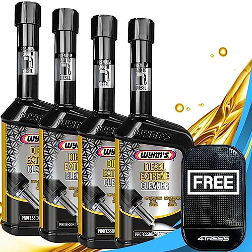4TRESS Wynns Pack of 4 Professional Formula Extreme Diesel Injector Cleaner Fuel System Additive (500ml) Non Slip Car Dash Mat (4T-4x-12293)