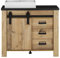 Furn.Design Waschbeckenunterschrank MIT Waschbecken in Used Wood hell und anthrazit Waschtisch 95 cm, Stove