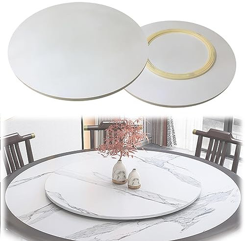 ESOYAWE Lazy Susan Esstisch Holz Drehscheibe Runder Drehteller, Ø 50 60 70 80 90 100 cm Tischplatte Drehbares Tablett, 360° Drehbarer Stabil Plattenteller, Für Zum Einfachen Teilen Aller Speisen