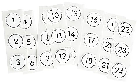 Mimi und Anton 24 Adventskalender Zahlen Aufkleber | Adventskalenderzahlen zum Aufkleben, Adventskalenderaufkleber in Hygge Scandi Nordic Stil
