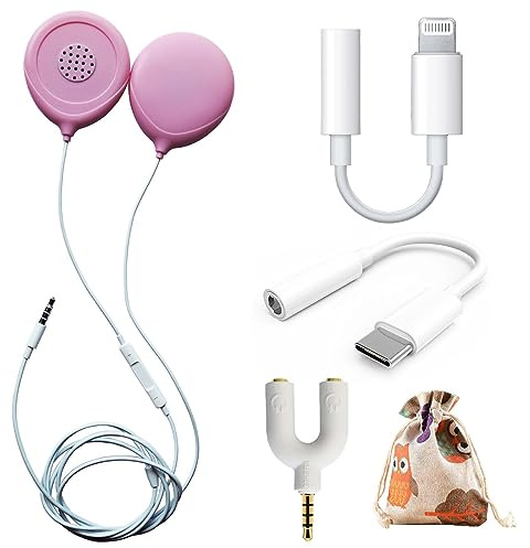 Prnaiev Auriculares de embarazo para el vientre, auriculares para mujeres embarazadas, reproduce música de forma segura a tu bebé en el útero, con cable adaptador de Apple y Android, buena calidad de