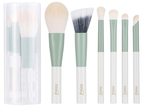 MSQ 6 Stück Pinselset Makeup Professionelles Foundation Make up Pinsel Set enthält Lidschatten,Stippling,Concealer Pinsel Perfekt für Reisen